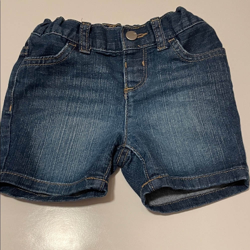 The Children’s Place Infant Girl Size 18-24 MOS Dark Denim MIDI MI-LONG Shorts